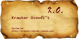 Krauter Ozsvát névjegykártya